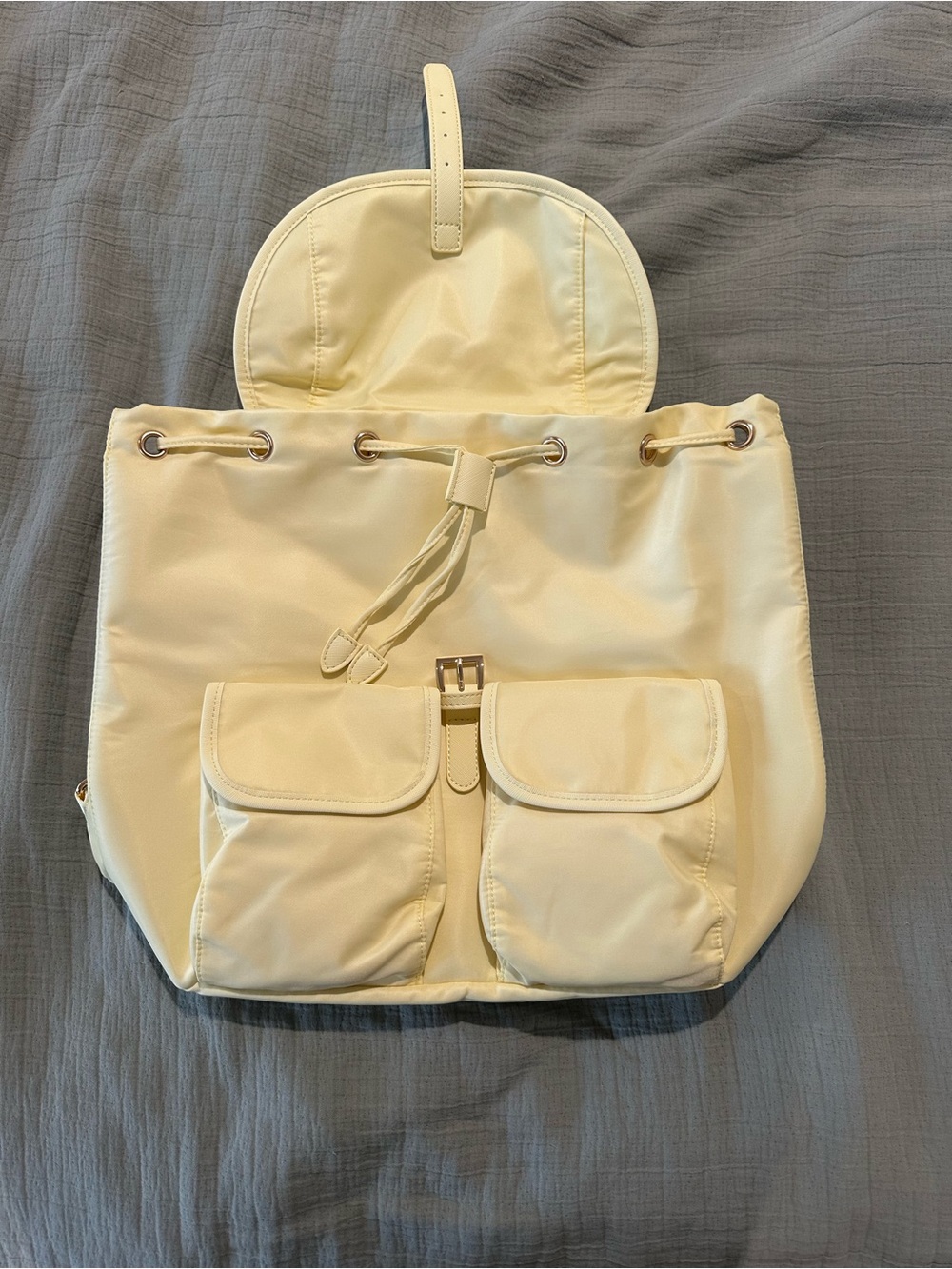 Year of Ours Pale Yellow Backpack with Front Pockets